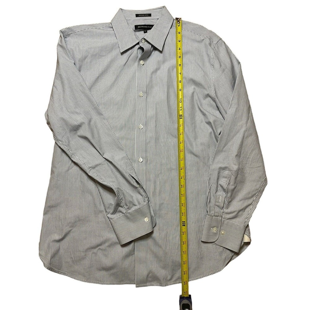 John Varvatos Star‎ USA Mens Sz 16/5 Reg Striped Dress Shirt Superfine Cotton - Picture 4 of 6